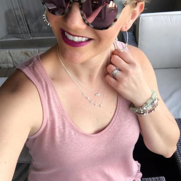 Stella & Dot | SILVER Shimmering Delicate Petal Hoops - Picture 9 of 10